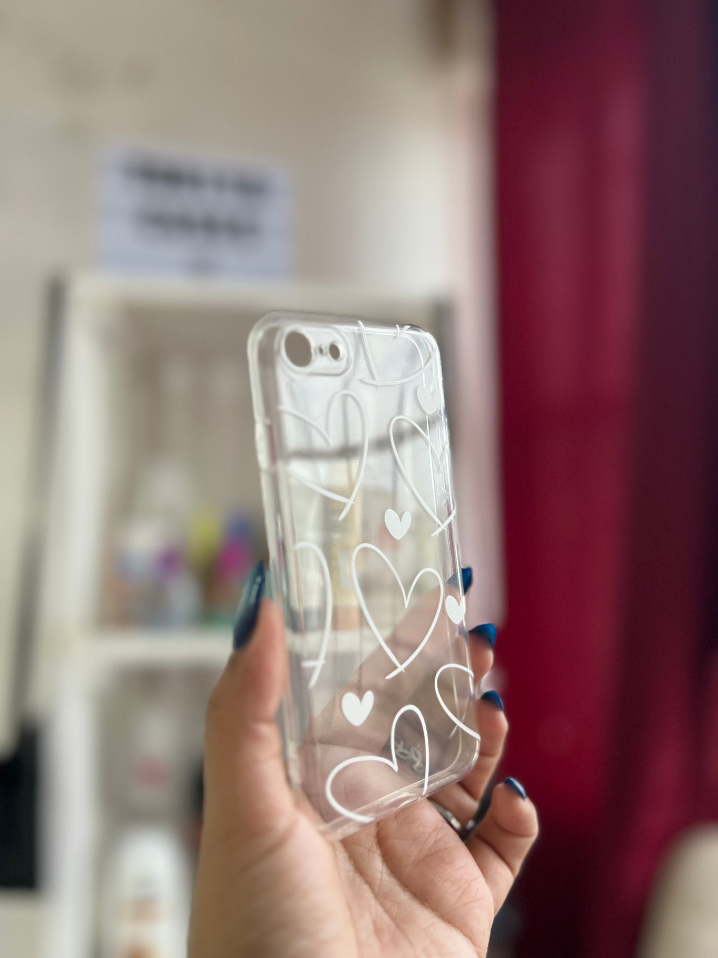 Case transparente corazones